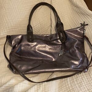 Stella & Dot Brown Metallic Convertible Bag